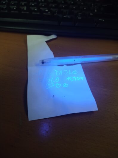 Neviditeľné UV pero / Invisible UV pen