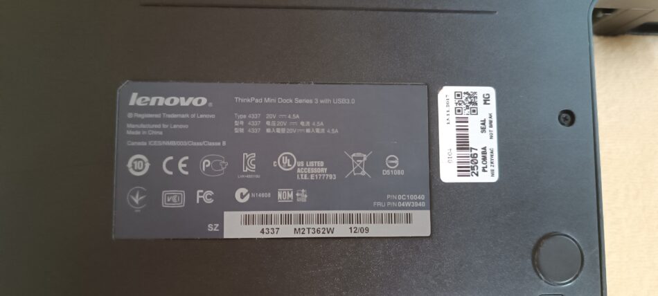 Lenovo Dock docking station 4337