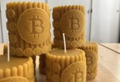 Adventní / Vánoční Bitcoin svíčka . Včelí vosk / BTC originální dárek.