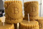 Adventní / Vánoční Bitcoin svíčka . Včelí vosk / BTC originální dárek.