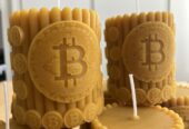 Adventní / Vánoční Bitcoin svíčka . Včelí vosk / BTC originální dárek.