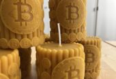 Adventní / Vánoční Bitcoin svíčka . Včelí vosk / BTC originální dárek.
