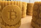 Adventní / Vánoční Bitcoin svíčka . Včelí vosk / BTC originální dárek.