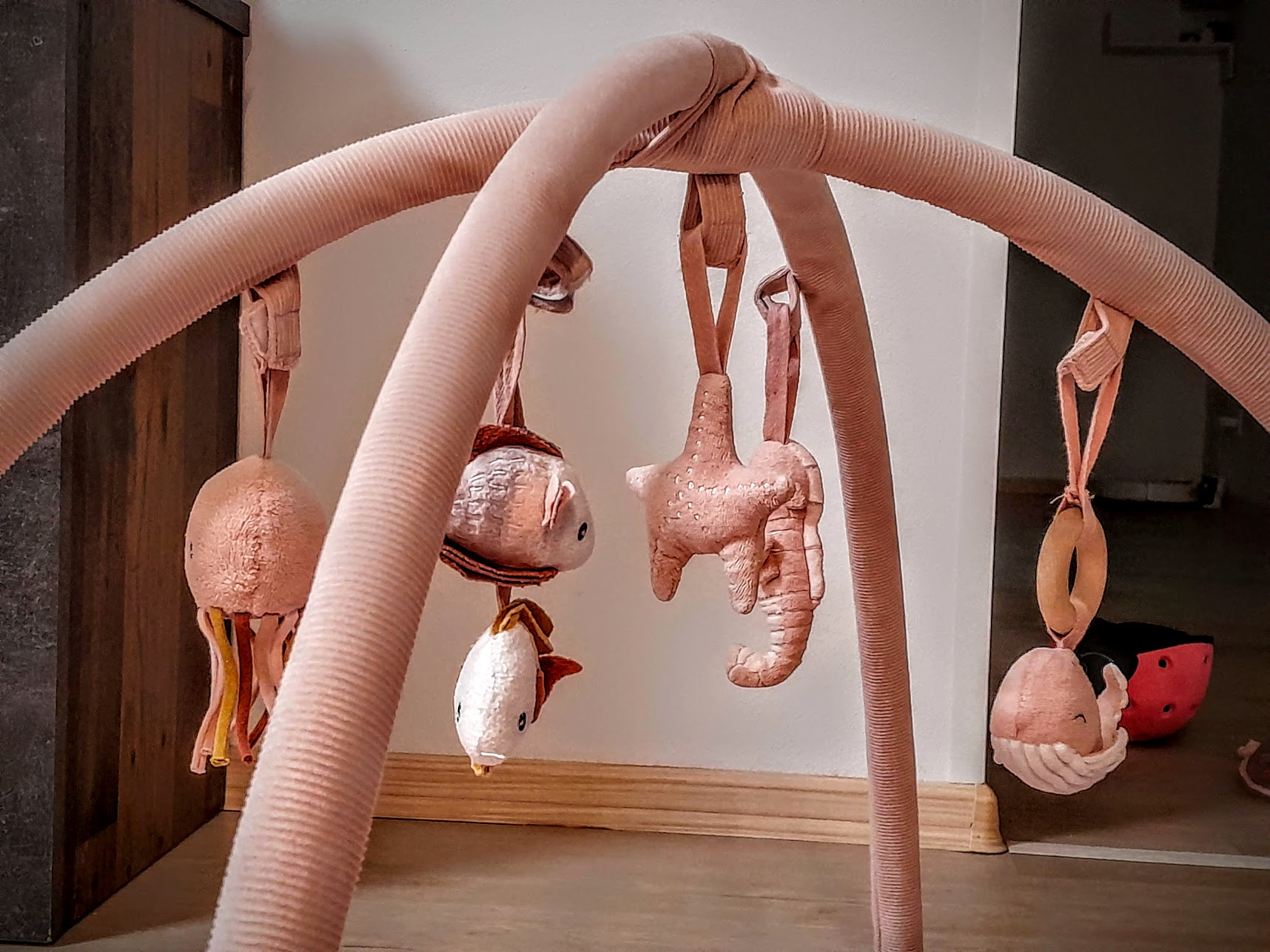 Plush Pink Sensory Baby Playmat